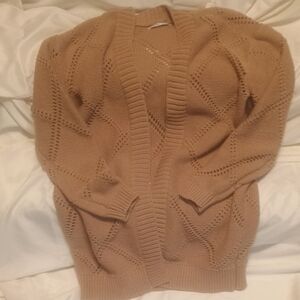 Sonoma Women's Brown Open-Knit Cardigan